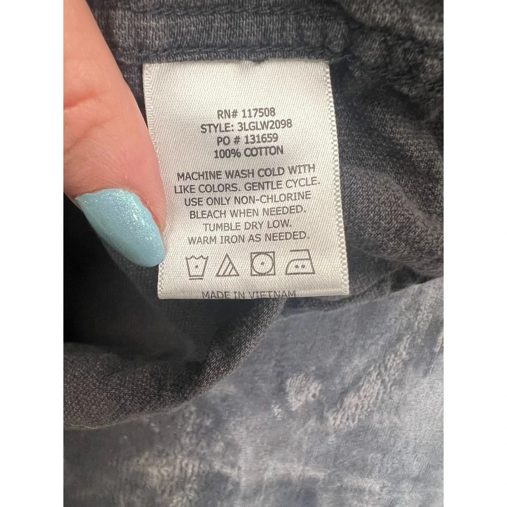 Levis Shirt Mens Extra Large Gray Cotton Logo Back Box Shirttail Hem Button Down